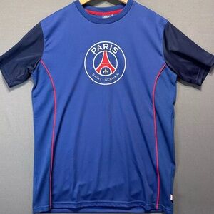 Paris Saint Germain Soccer Jersey Mens XL Blue Blank Short Sleeves Futbol